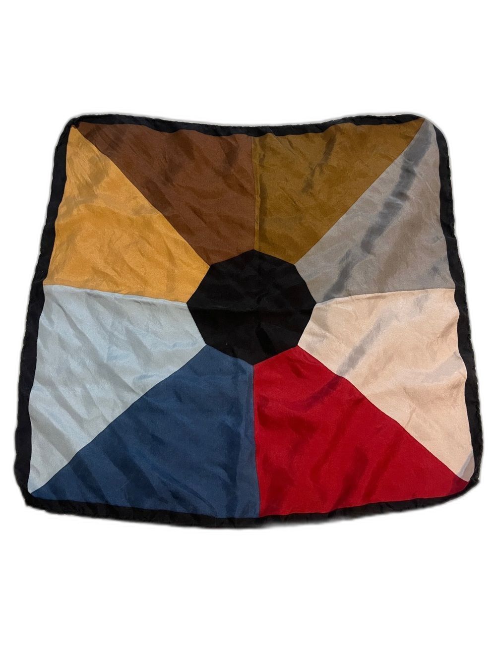 ASHEAR 100% Silk Hand-rolled color-block pocket square